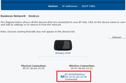 Business Network - Select a device