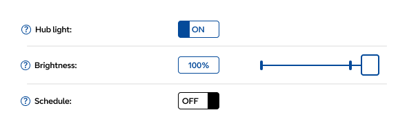 Controlling the light on your Hub