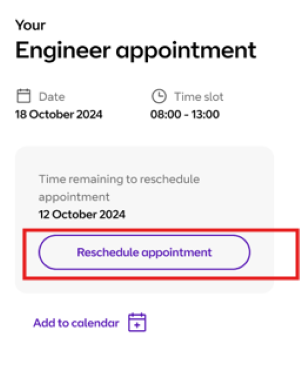 How to amend your repair engineer appointment time slot