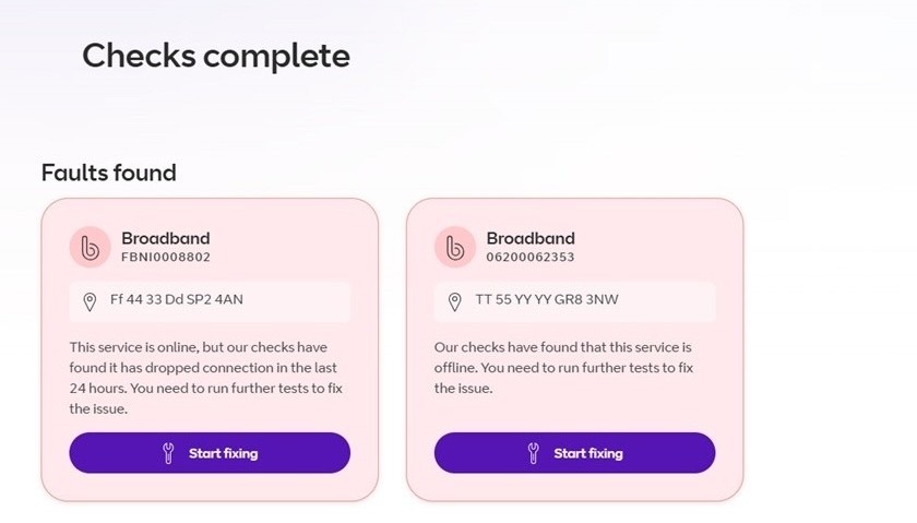 Fix a fault status screen
