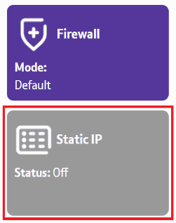 Static IP screen