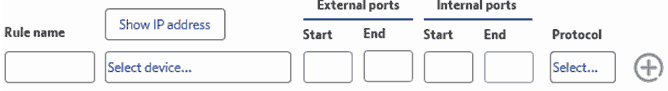 First steps of creating the port forwarding rule in Hub manager