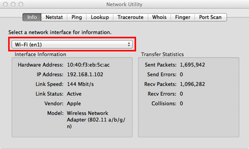 How to find the IP address on a Mac - step 2