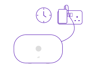 After a little while, Hybrid Connect will light up blue or orange to show it's working.