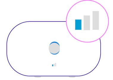 If you don't see three bars lit up on the front of your Hybrid Connect, move it to a better spot.