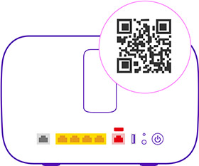 Scan the QR code on the back of your Hub or connect manually