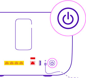 Switch on the Hub by using the power button on the back