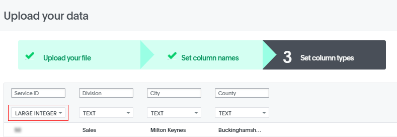 Change and set the Service ID column