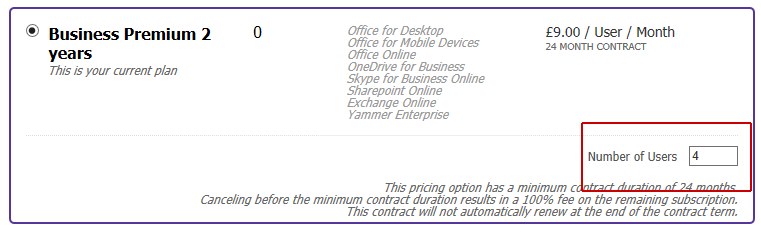 Change the Number of Users to the total number of licences you need on your account