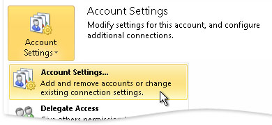 Outlook 2013 Account Settings