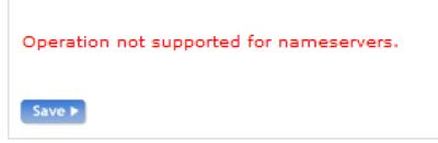 Operation not supported for nameservers message