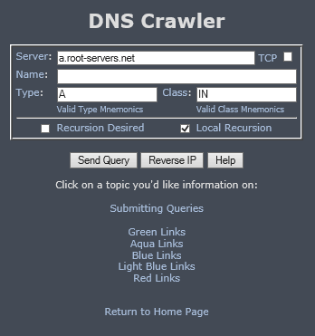 Screenshot of DNS crawler