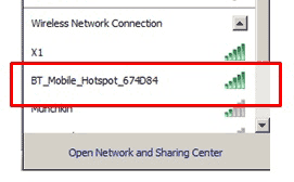 SSID for BT Mobile Hotspot