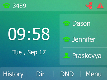 Image showing an example of the phone display