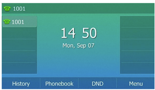 Image of the phone screen display when it's correctly set up