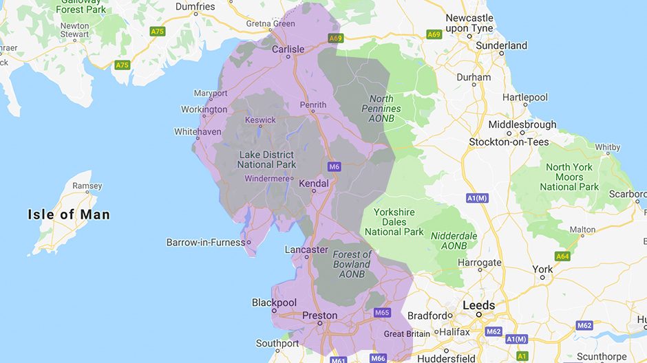 Areas we cover - Lancs, Cumbria and Calderdale