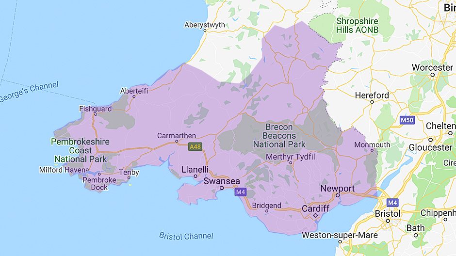 Areas we cover  - South Wales