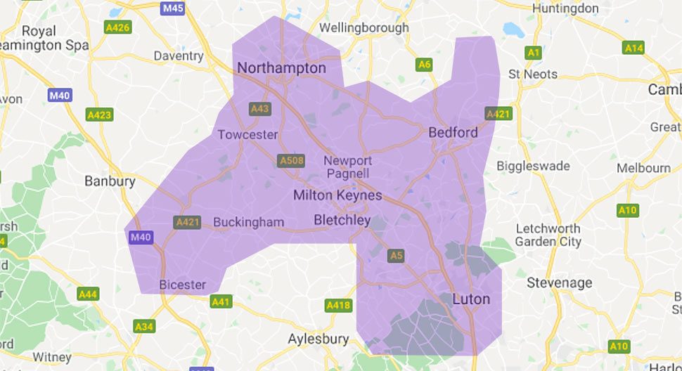 Areas we cover - Milton Keynes