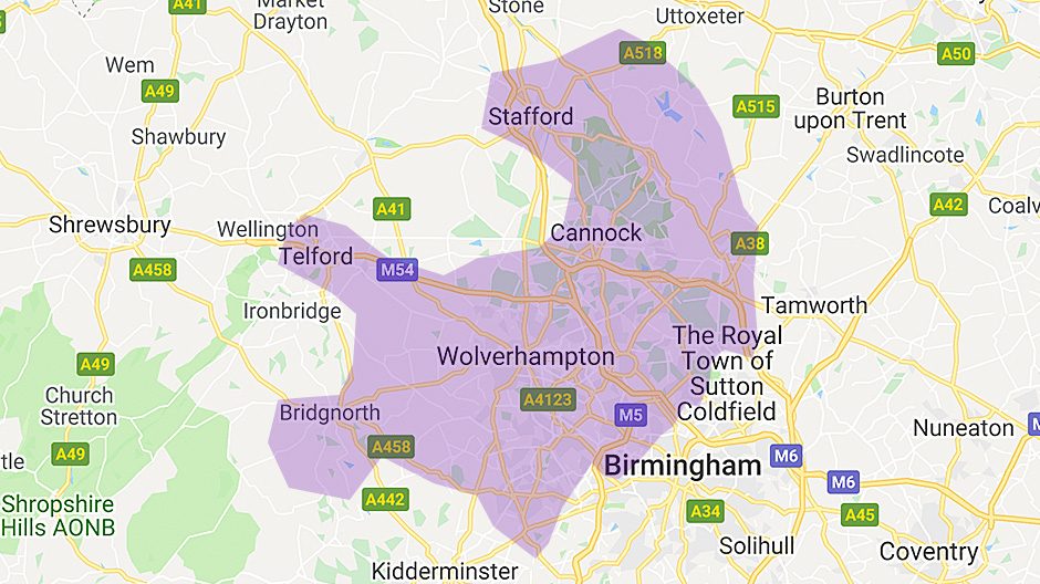 Areas we cover - Wolverhampton