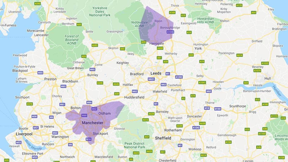 Areas we cover  - Manchester