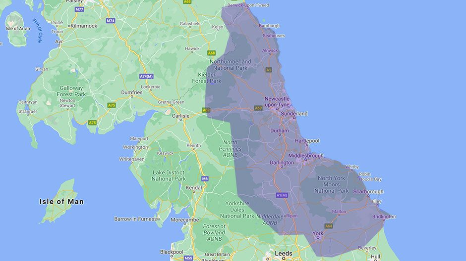 Areas we cover - North East
