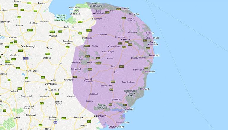 Areas we cover - Norfolk and Suffolk