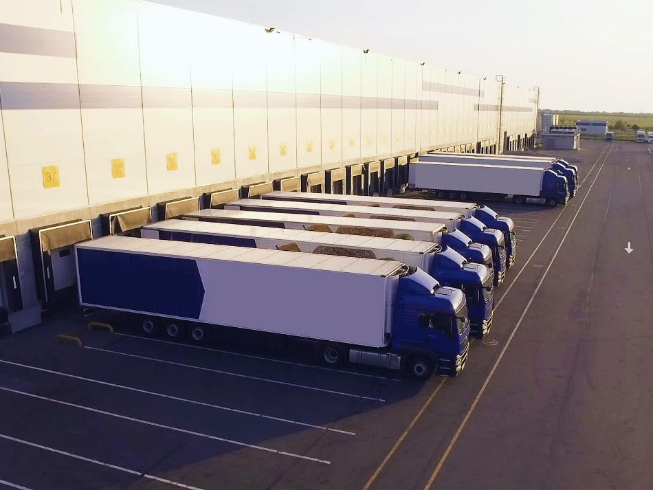 Heavy Goods Vehicles in loading bays